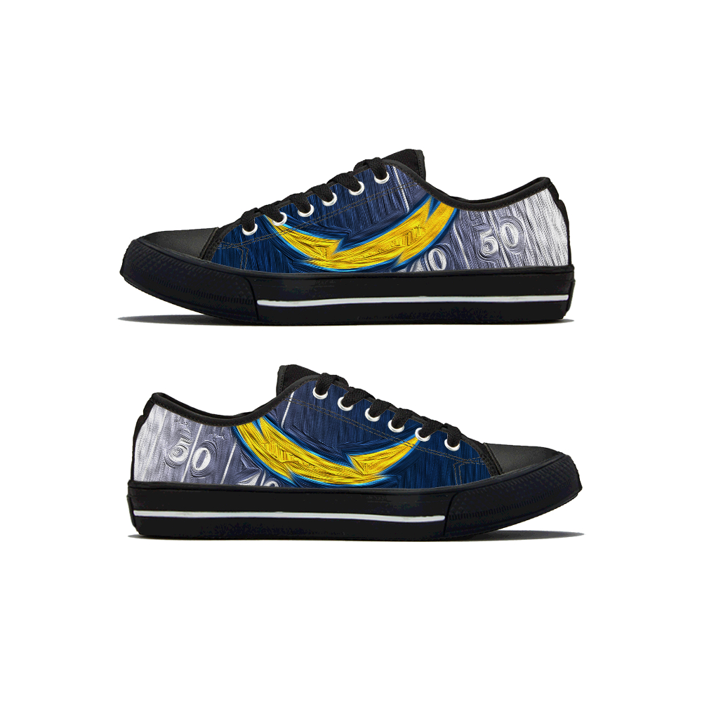 Men's Los Angeles Chargers Low Top Canvas Sneakers 001